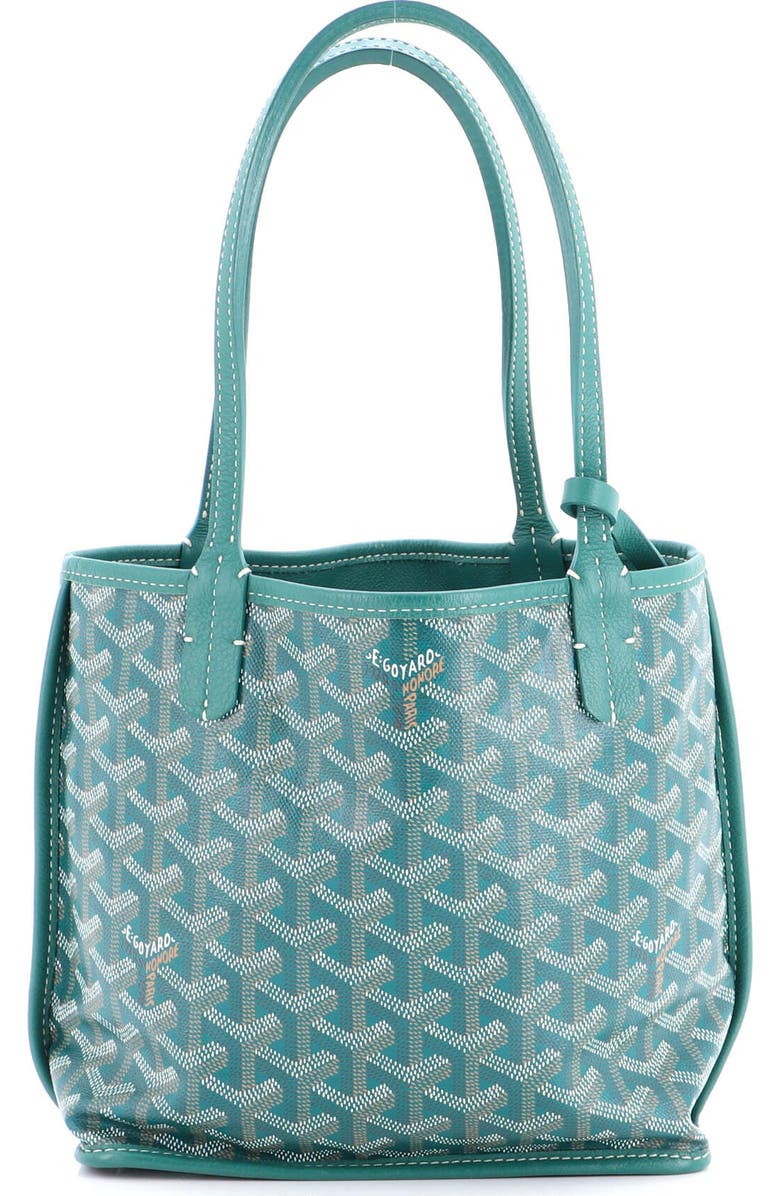 Pre-Owned Goyard Anjou Reversible Tote Coated Canvas Mini, Main, color, Green