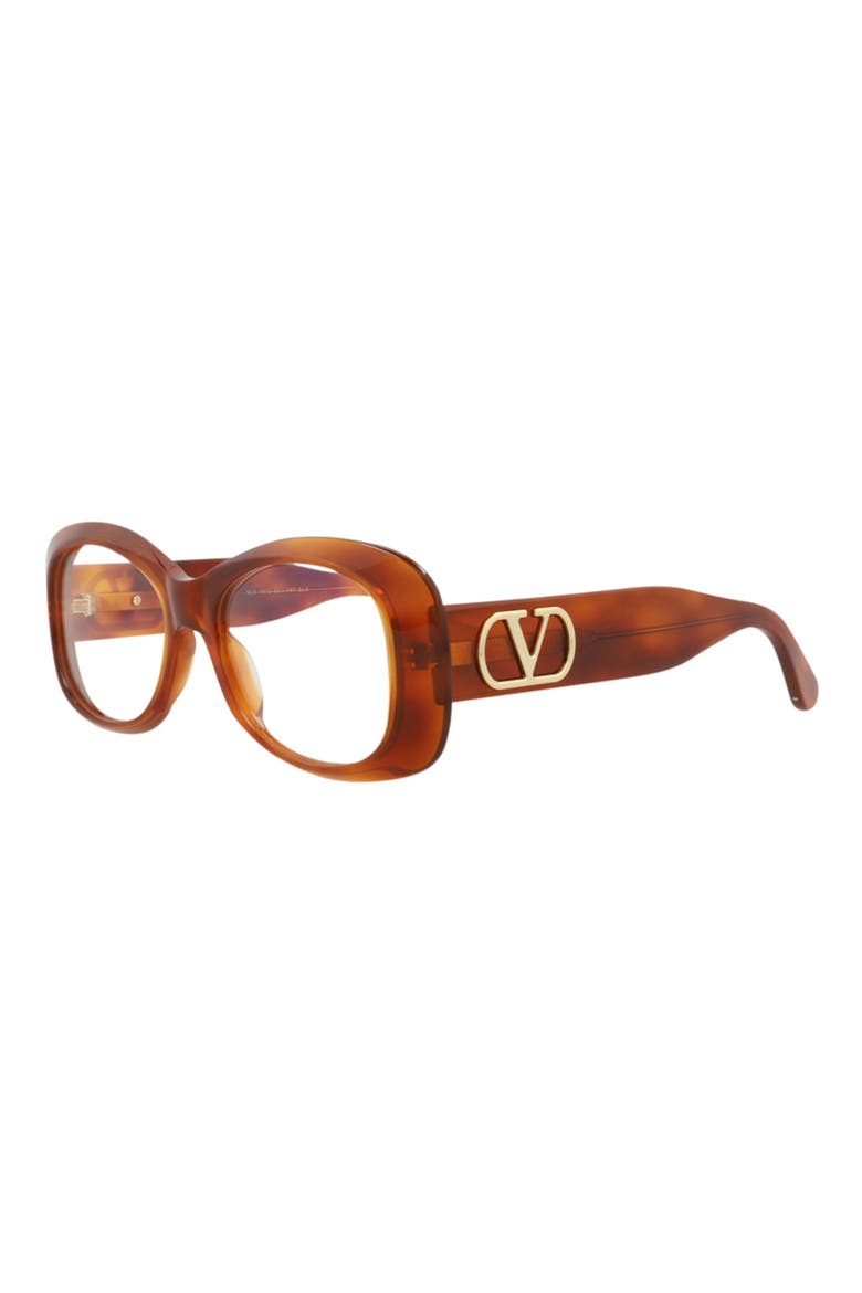 46mm Oval Optical Glasses, Alternate, color, HAVANA TRANSPARENT
