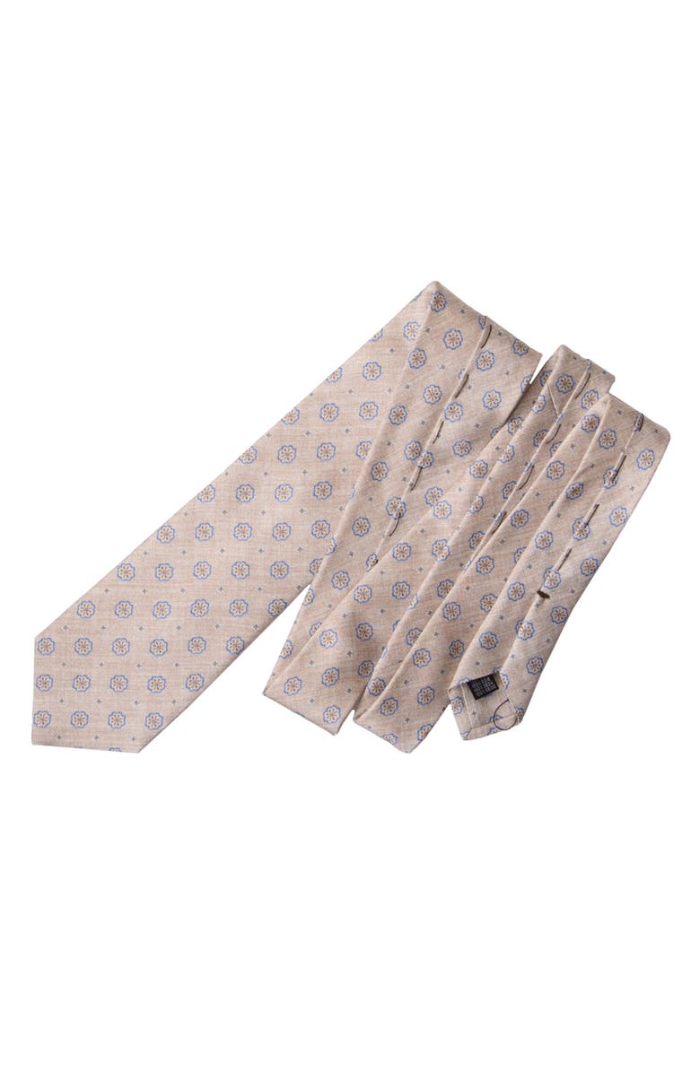 Elizabetta Antinori - Extra Long Printed Silk Tie for Men, Alternate, color, Beige