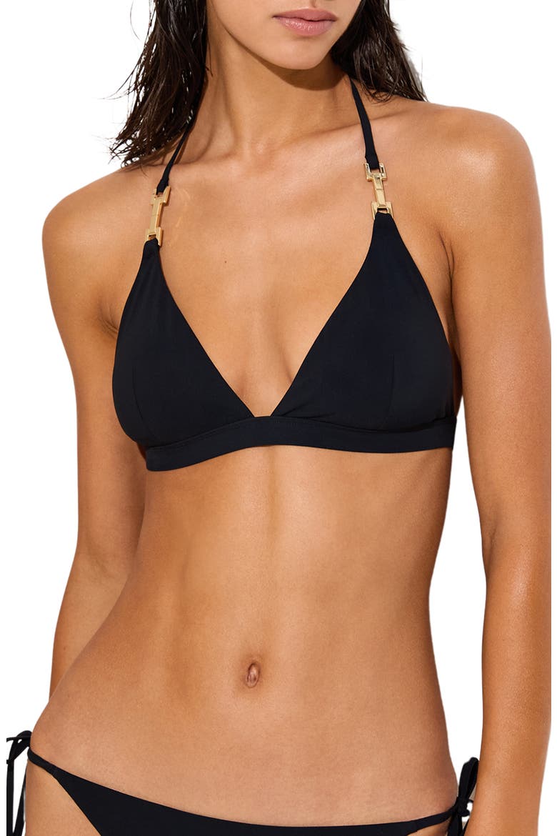 Riah Halter Bikini Top, Main, color, BLACK