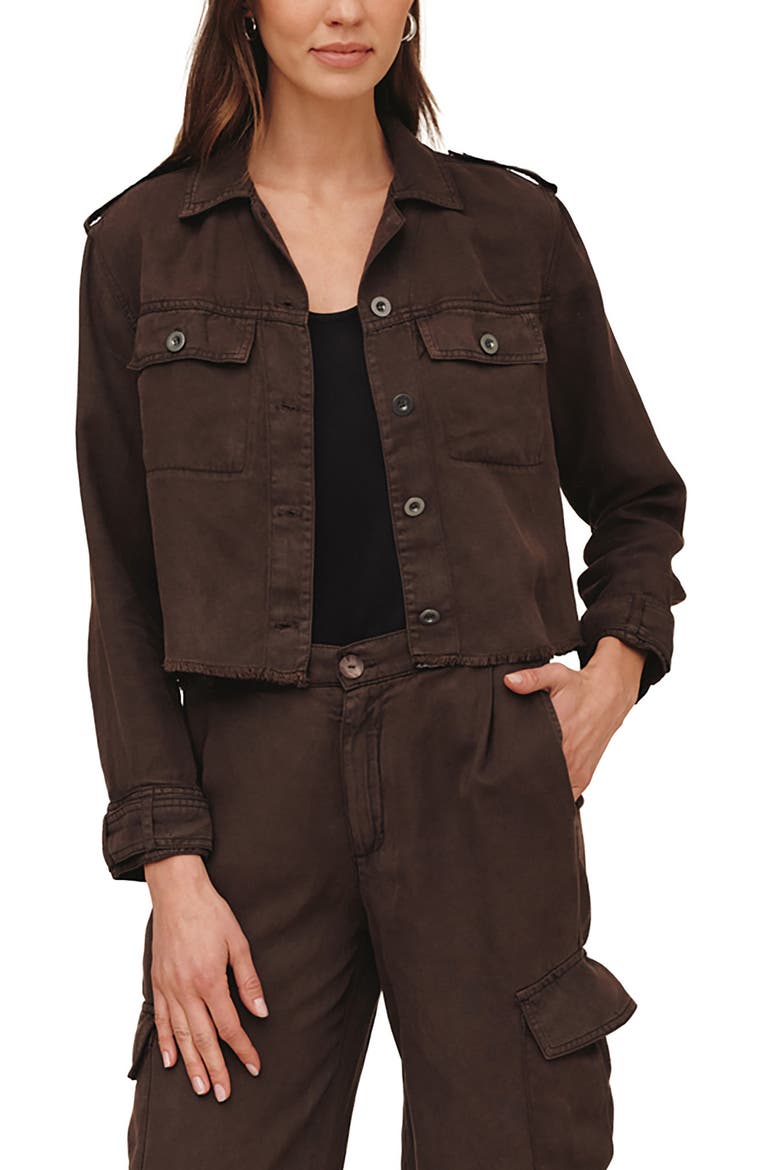 Cropped Utility Jacket, Main, color, DARK ROAST