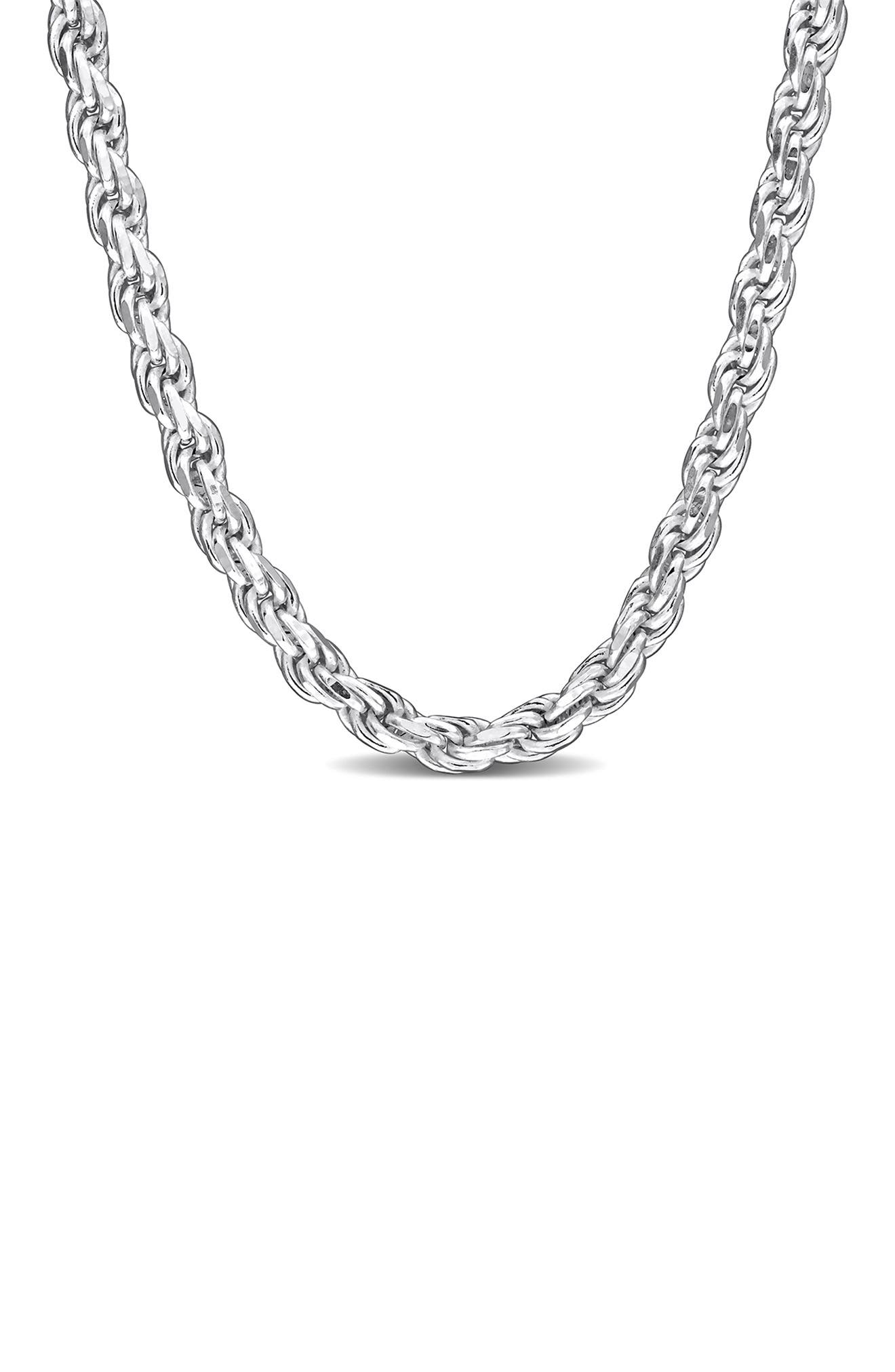 DELMAR Diamond Cut Rope Chain Necklace, 2.30mm