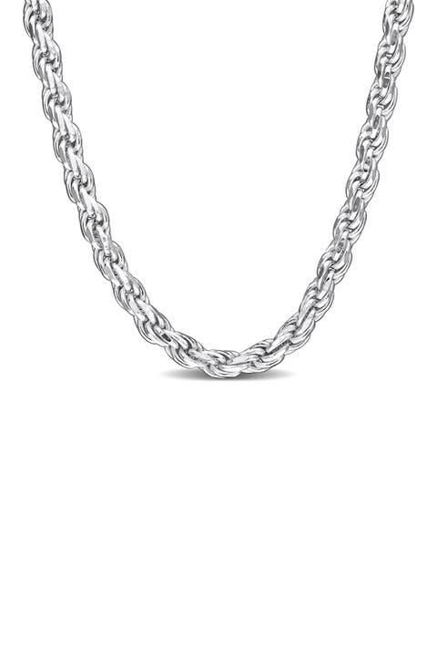 Diamond Cut Rope Chain Necklace, 2.30mm