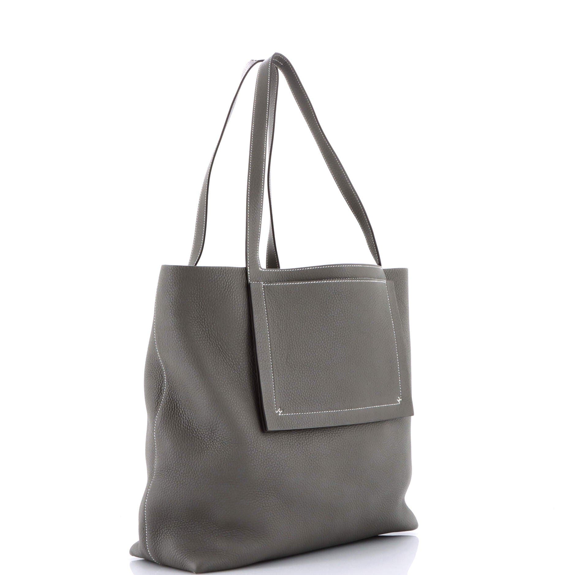 Pre-Owned Hermes Cabasellier Tote Clemence 46, Alternate, color, Gris Meyer