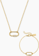 Electric Picks Melrose Carabiner Necklace and Bracelet Set of 2