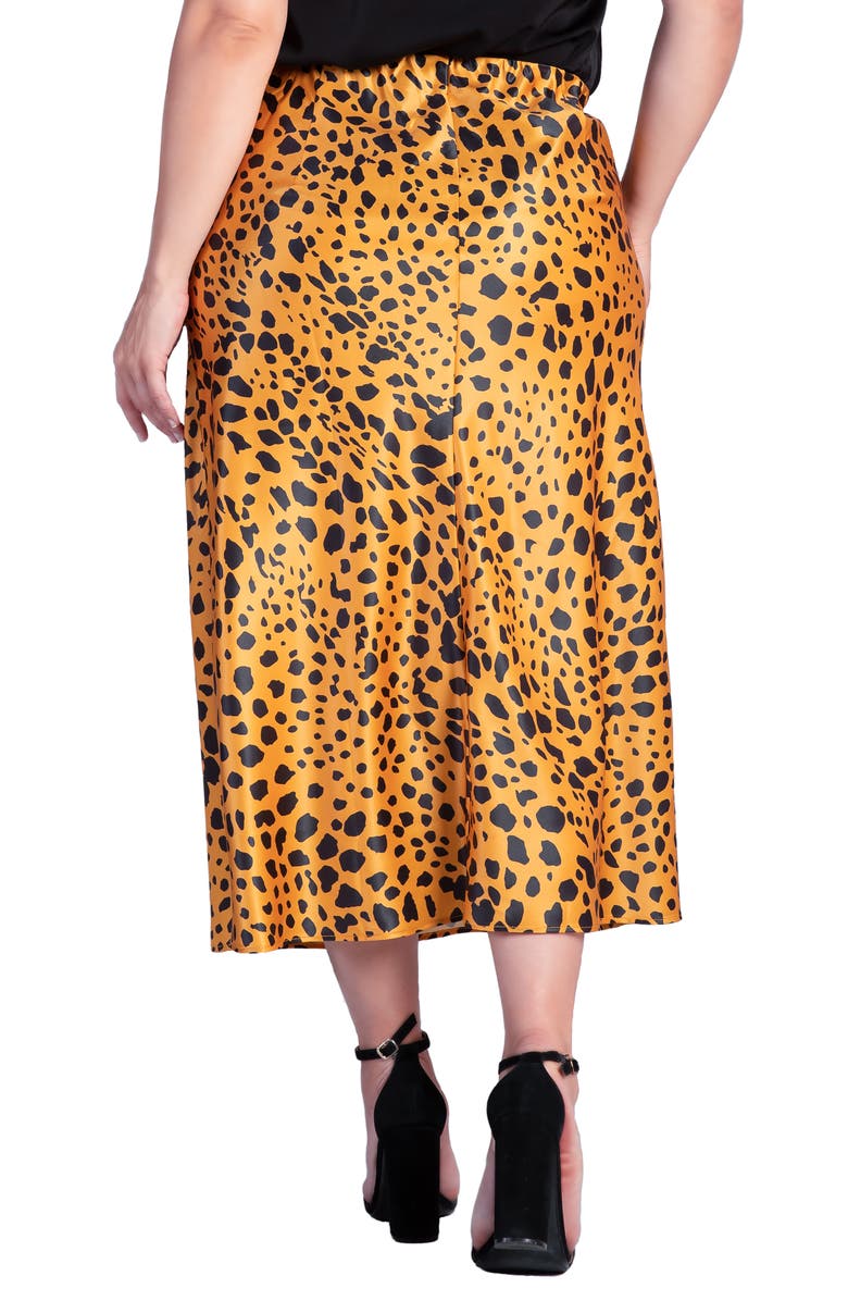 Standards & Practices Izar High Waist Satin Midi Skirt, Alternate, color, Gold Print