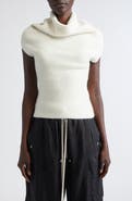 Rick Owens Crater Alpaca & Wool Blend Funnel Neck Sweater