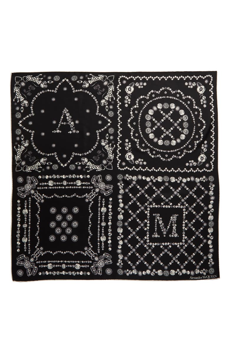 McQueen Alexander McQueen Jewel Print Silk Scarf, Main, color, 