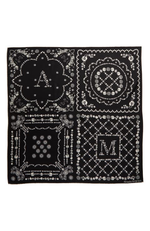 Alexander McQueen Jewel Print Silk Scarf