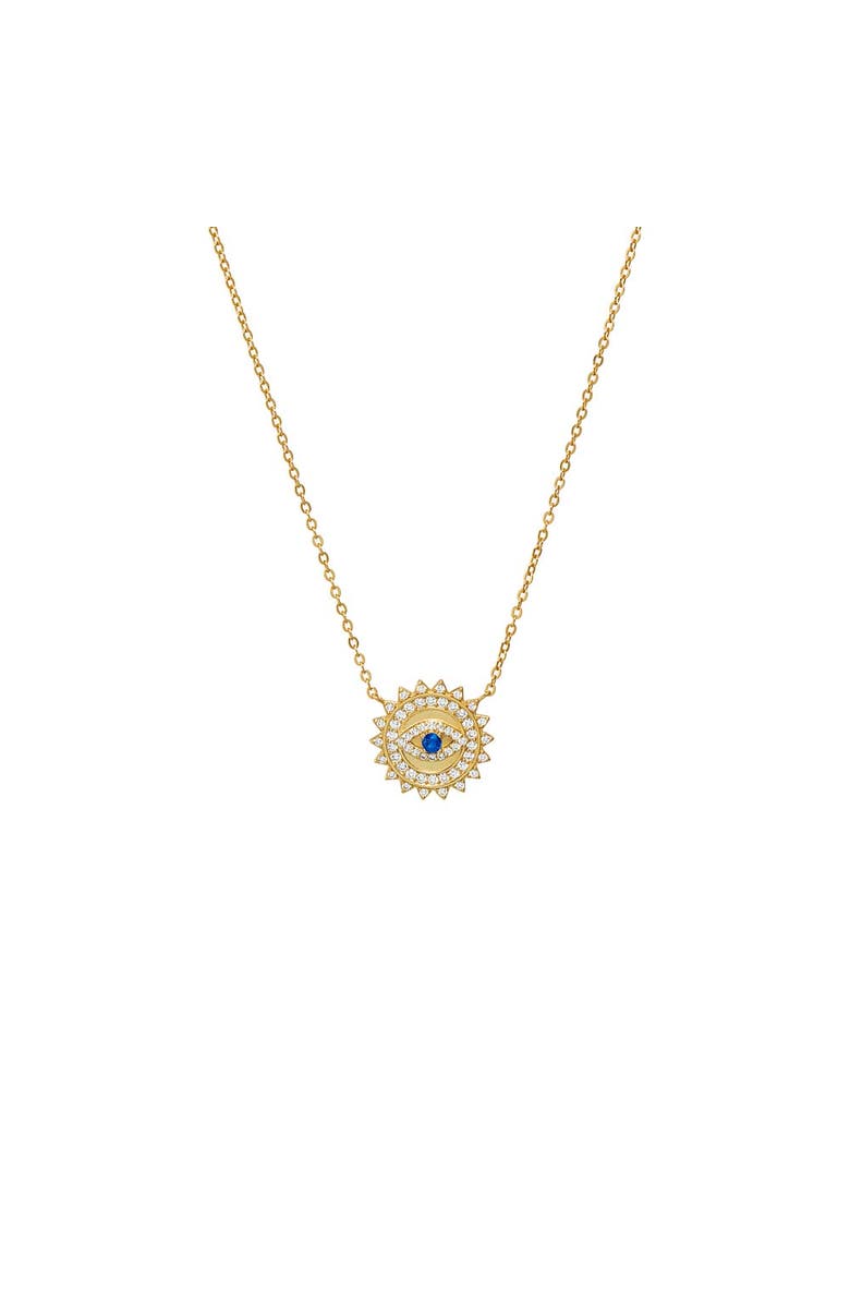 BY ADINA EDEN Colored Evil Eye Disc Pendant Necklace, Main, color, 