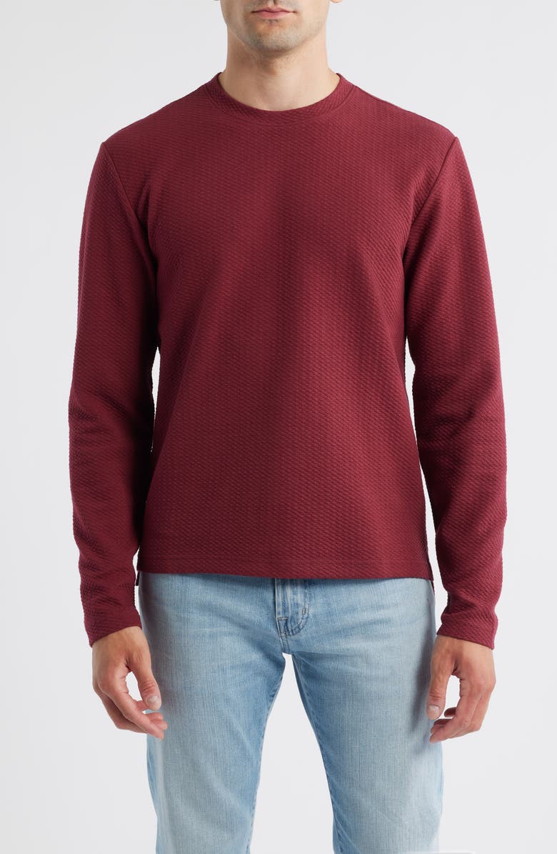 Swannies Mitch Textured Knit Crewneck Top, Main, color, Maroon