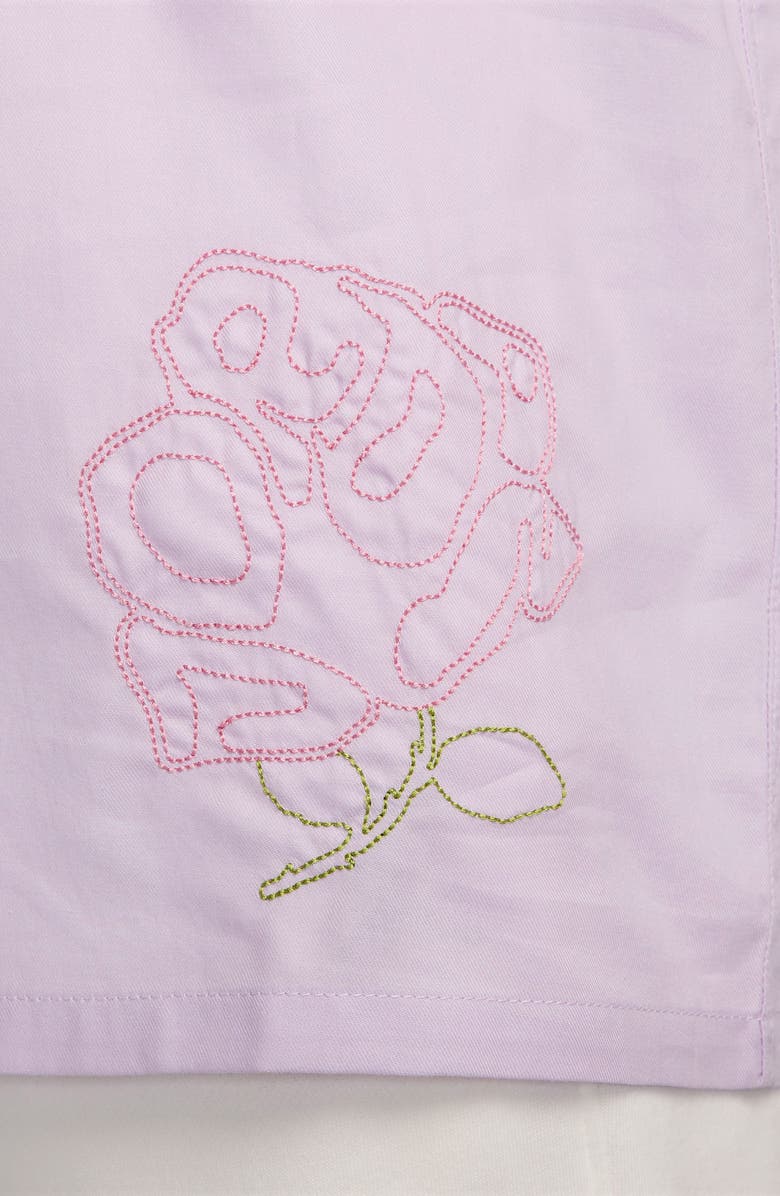 Jordan Rose Embroidered Cotton Camp Shirt, Alternate, color, Doll