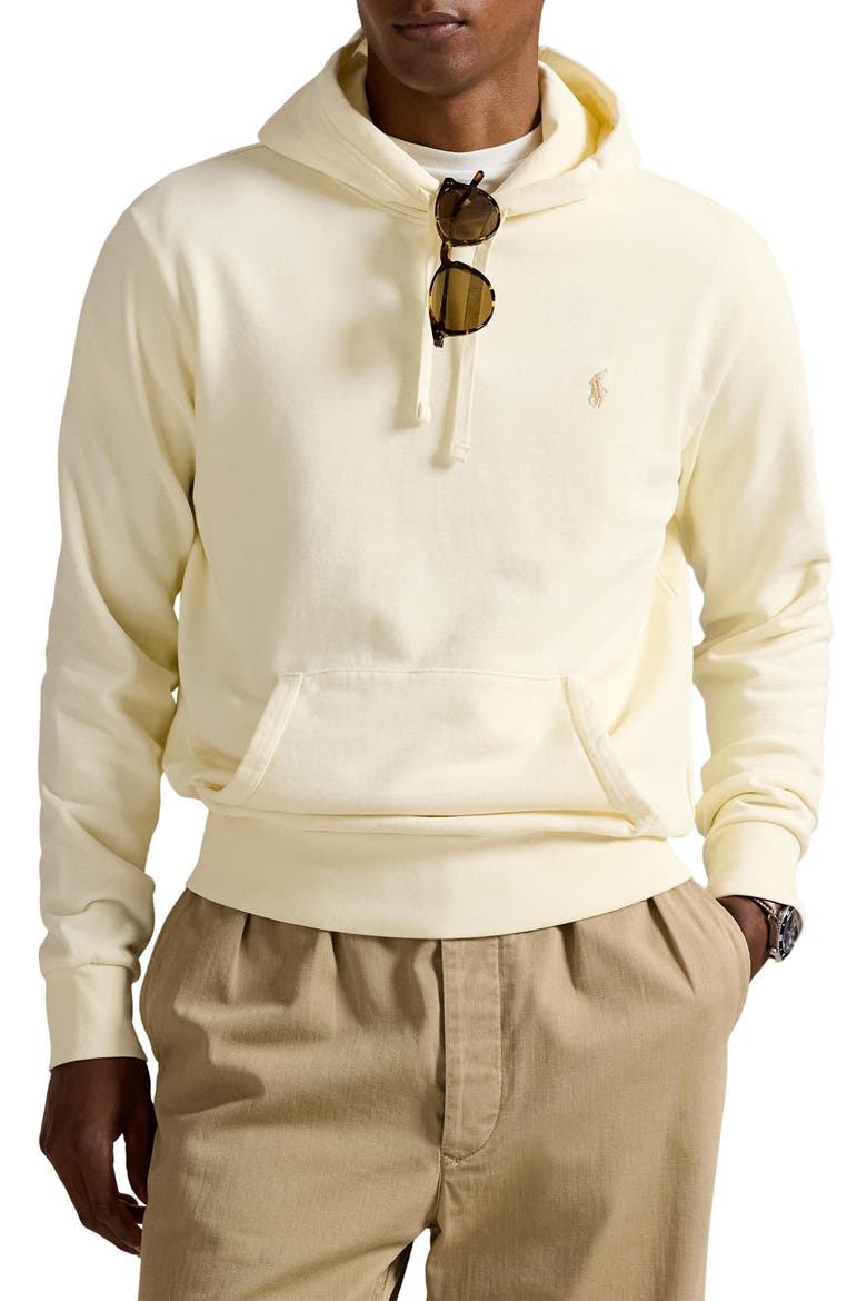 Loopback Cotton Fleece Hoodie, Main, color, CLUBHOUSE CREAM
