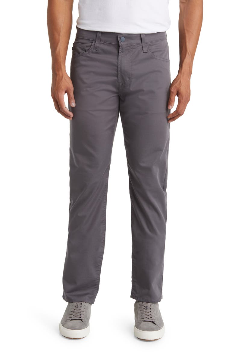 Everett Commuter Performance Slim Straight Pants, Main, color, FOLKESTONE GREY
