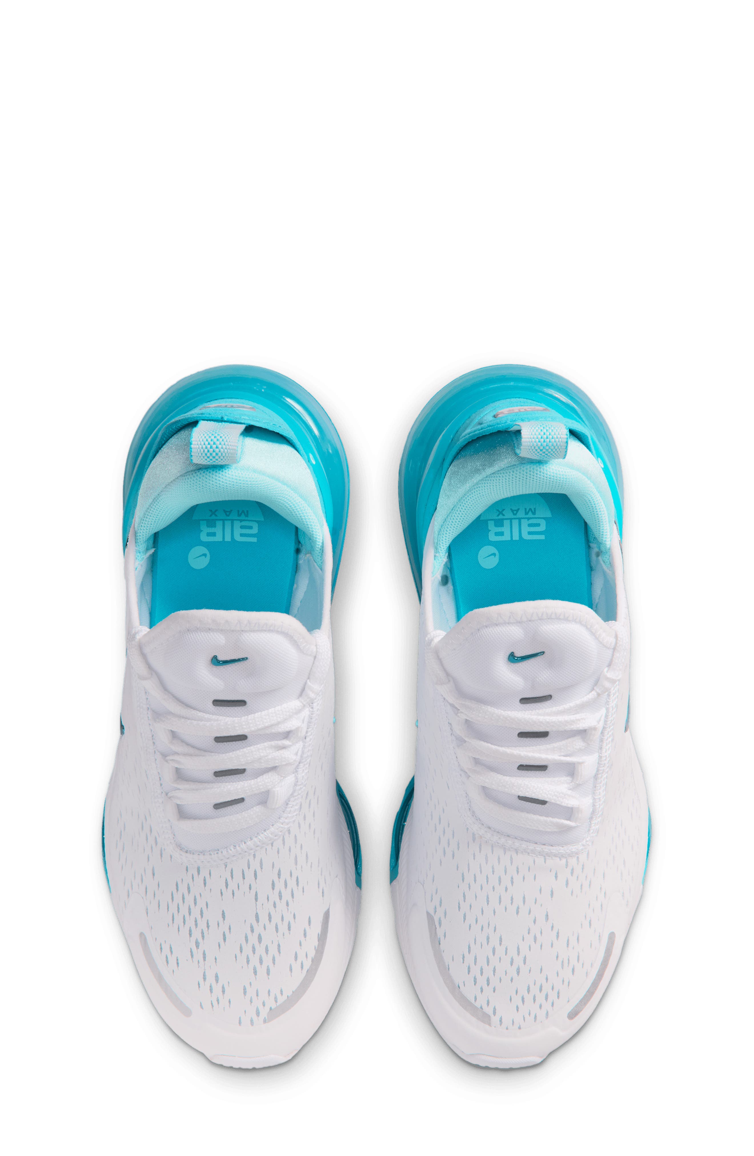 Nike Kids' Air Max 270 Premium Sneaker, Alternate, color, White/ Copa/ Teal Tint/ Blue