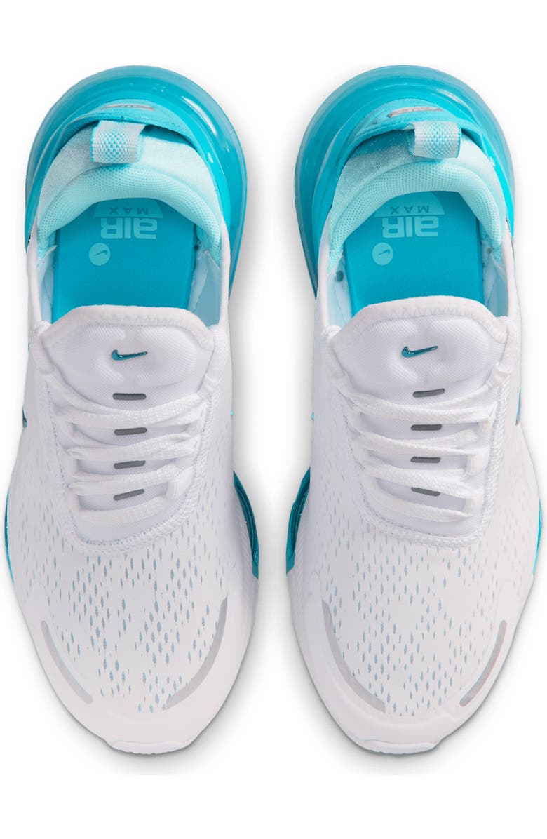 Nike Kids' Air Max 270 Premium Sneaker, Alternate, color, White/ Copa/ Teal Tint/ Blue