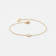 Sara Patino Gold Oval Pearl Bracelet
