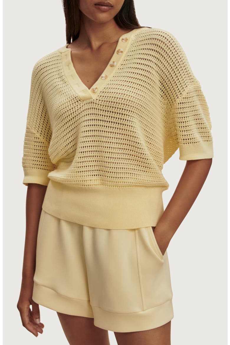 Callie Sheer Knit Cotton Top, Main, color, ANISE FLOWER