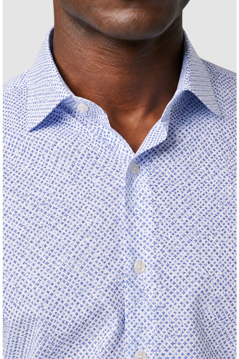 Diamond Microprint Cotton Shirt, Alternate, color, LAKE