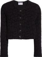 ST. JOHN Leopard Jacquard Crop Cardigan Jacket