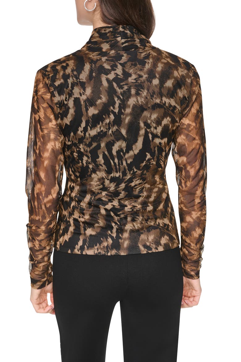 Zebra Print Long Sleeve Mesh Shirt, Alternate, color, ABSTRACT