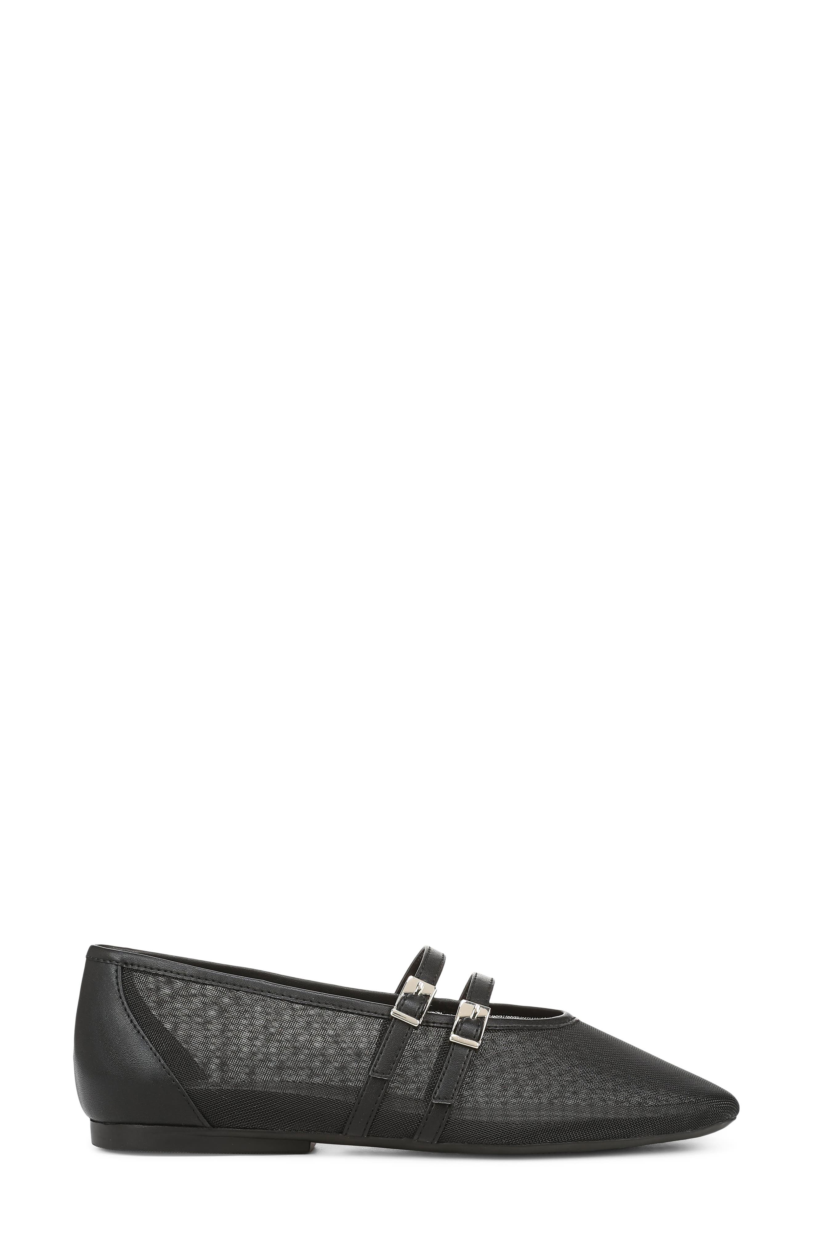 Crista2 Faux Leather Mary Jane Flat, Alternate, color, BLACK FAUX LEATHER
