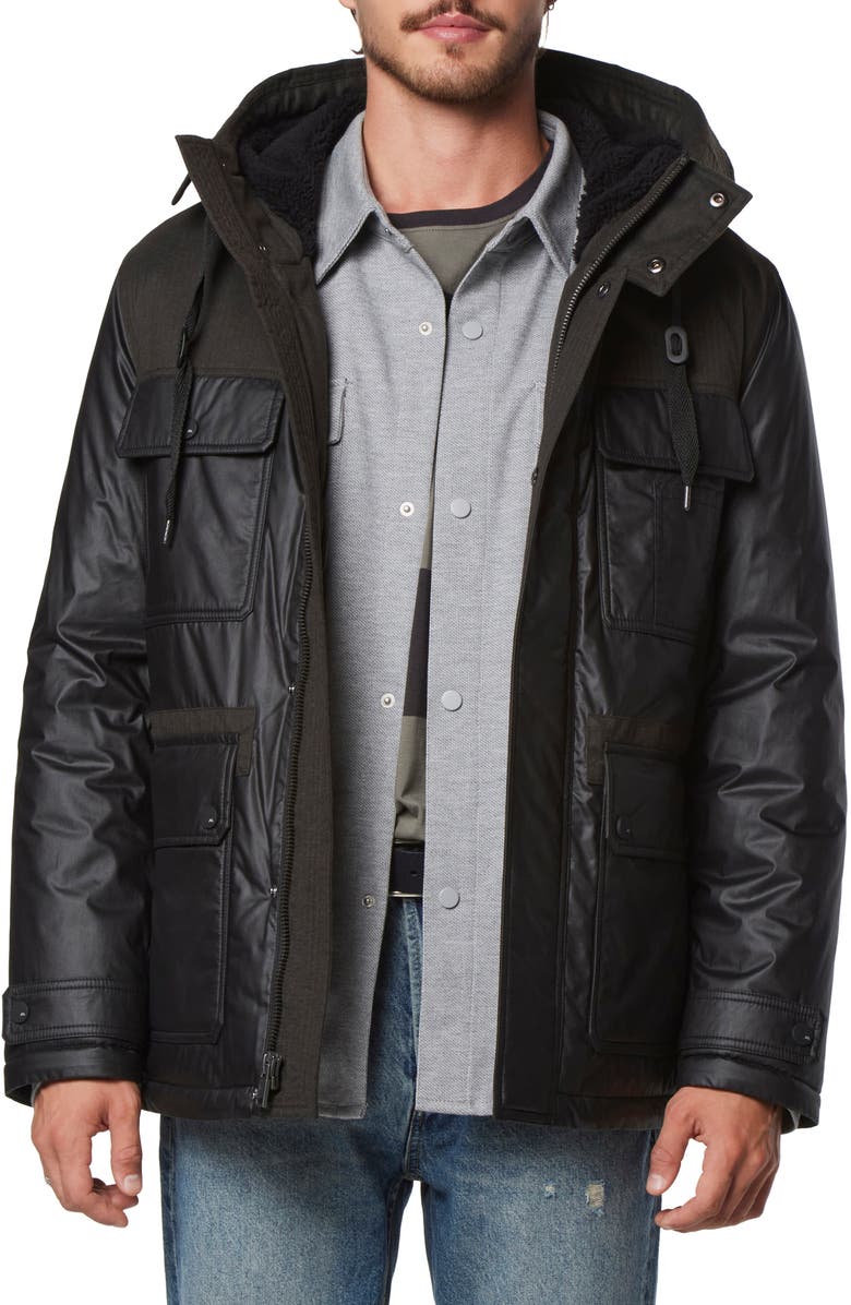 Andrew Marc Harrigan Mixed Media Puffer Jacket, Main, color, 