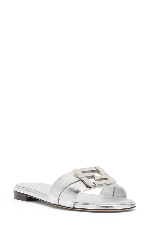 Fendi Ffold Metallic Leather Sandals In F0qw0 Argento