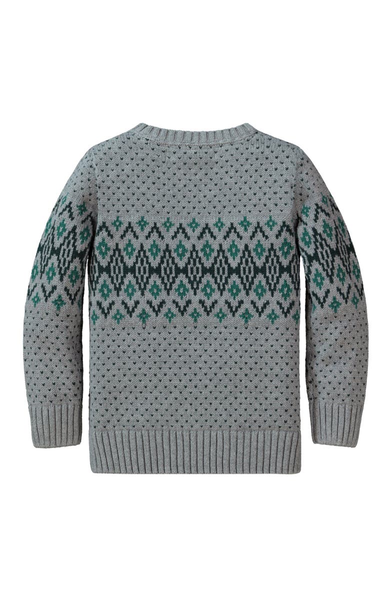 Hope & Henry Baby Boys' Crew Neck Pullover Sweater, Infant, Alternate, color, Gray And Green Fairisle