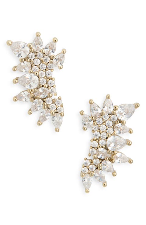CZ Cluster Stud Earrings
