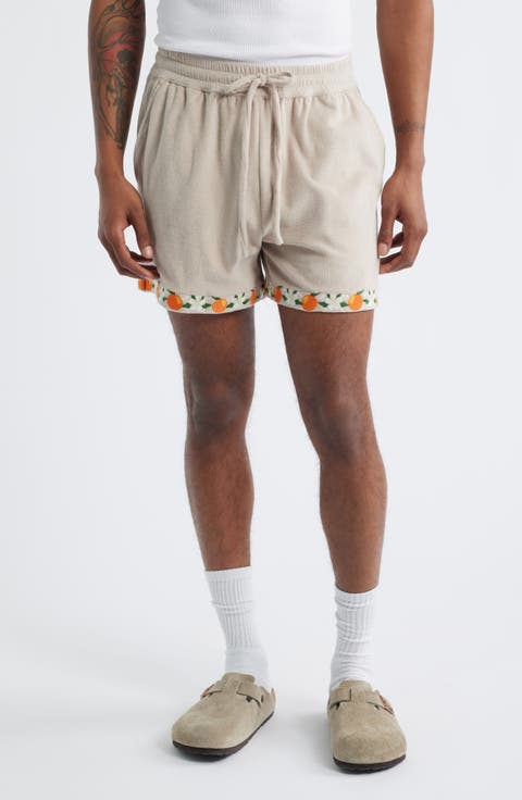 Orange Terry Cloth Shorts