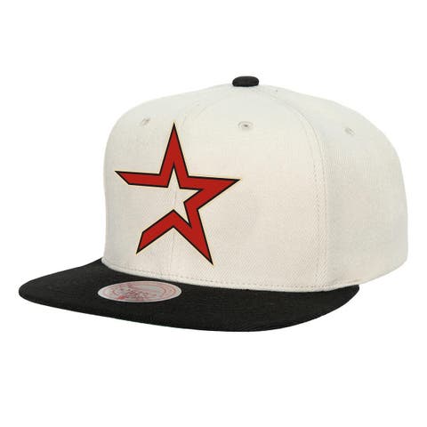 Men's Mitchell & Ness Cream Houston Astros Cooperstown Collection Basic Flip Snapback Hat
