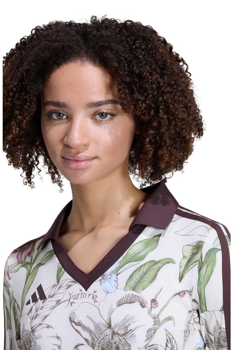 x FARM Rio Floral Long Sleeve Bodysuit, Alternate, color, ECRU/ BROWN/ MULTICOLOR