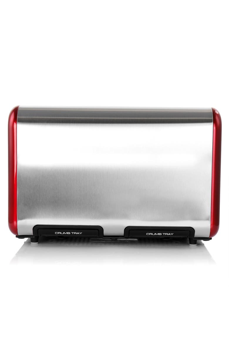 4 Slice Toaster in Stainless Steel Red, Alternate, color, Red