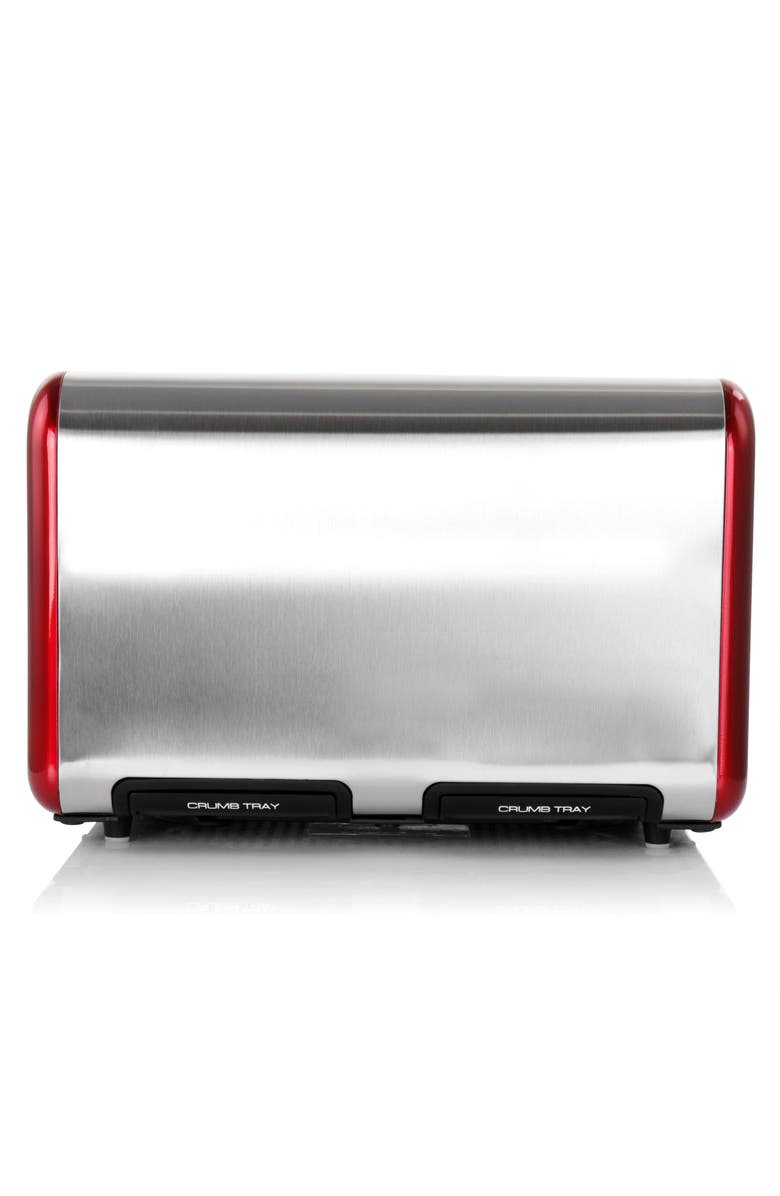 Megachef 4 Slice Toaster in Stainless Steel Red, Alternate, color,