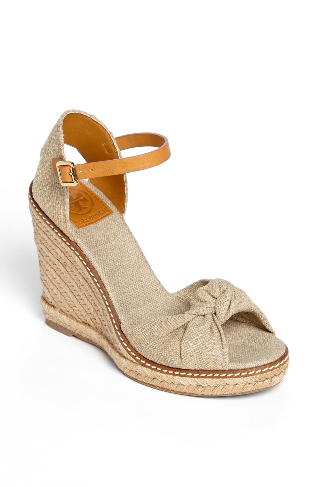 'Macy' Leather Wedge Espadrille Sandal, Main, color, GOLD WASHED/ NATURAL TAN