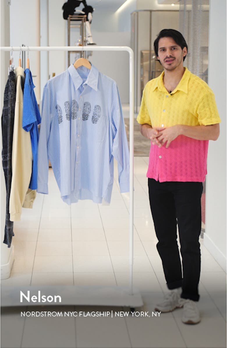 Camiel Fortgens Block Print Oversize Cotton Button-Up Shirt