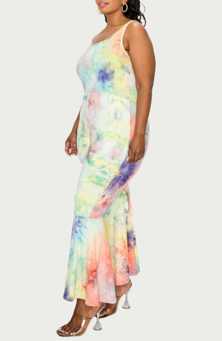 L I V D Kelse Sleeveless Flare Jumpsuit, Alternate, color, Purple/Yellow