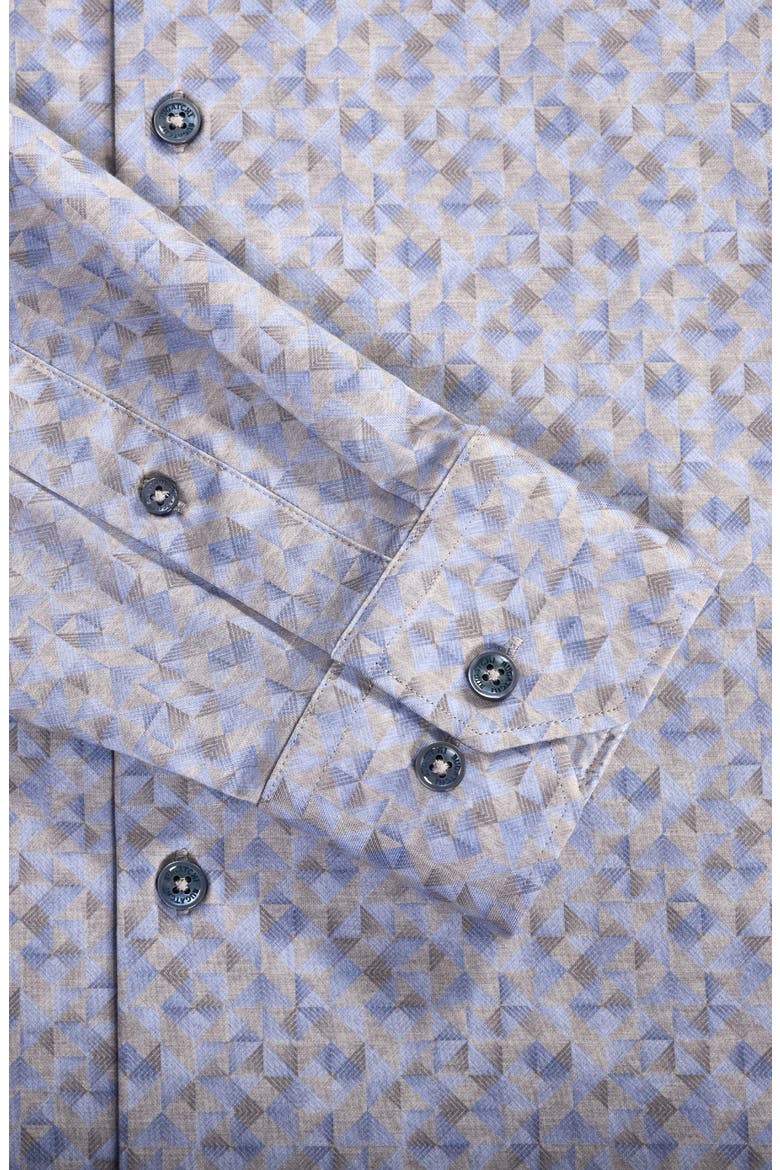 Jimmy OoohCotton® Geo Print Button-Up Shirt, Alternate, color, SAND