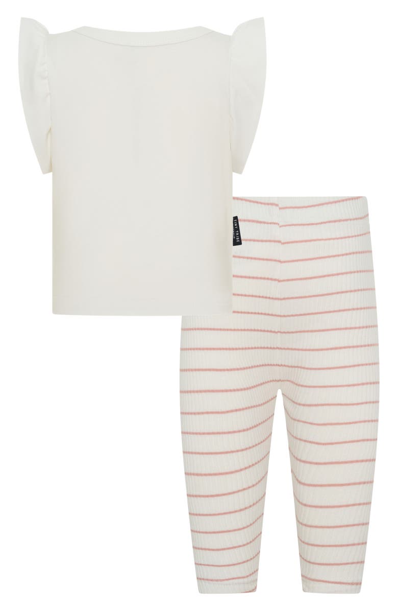 TINY TRIBE Ciao Ciao Ruffle Top & Leggings Set, Alternate, color, Pink