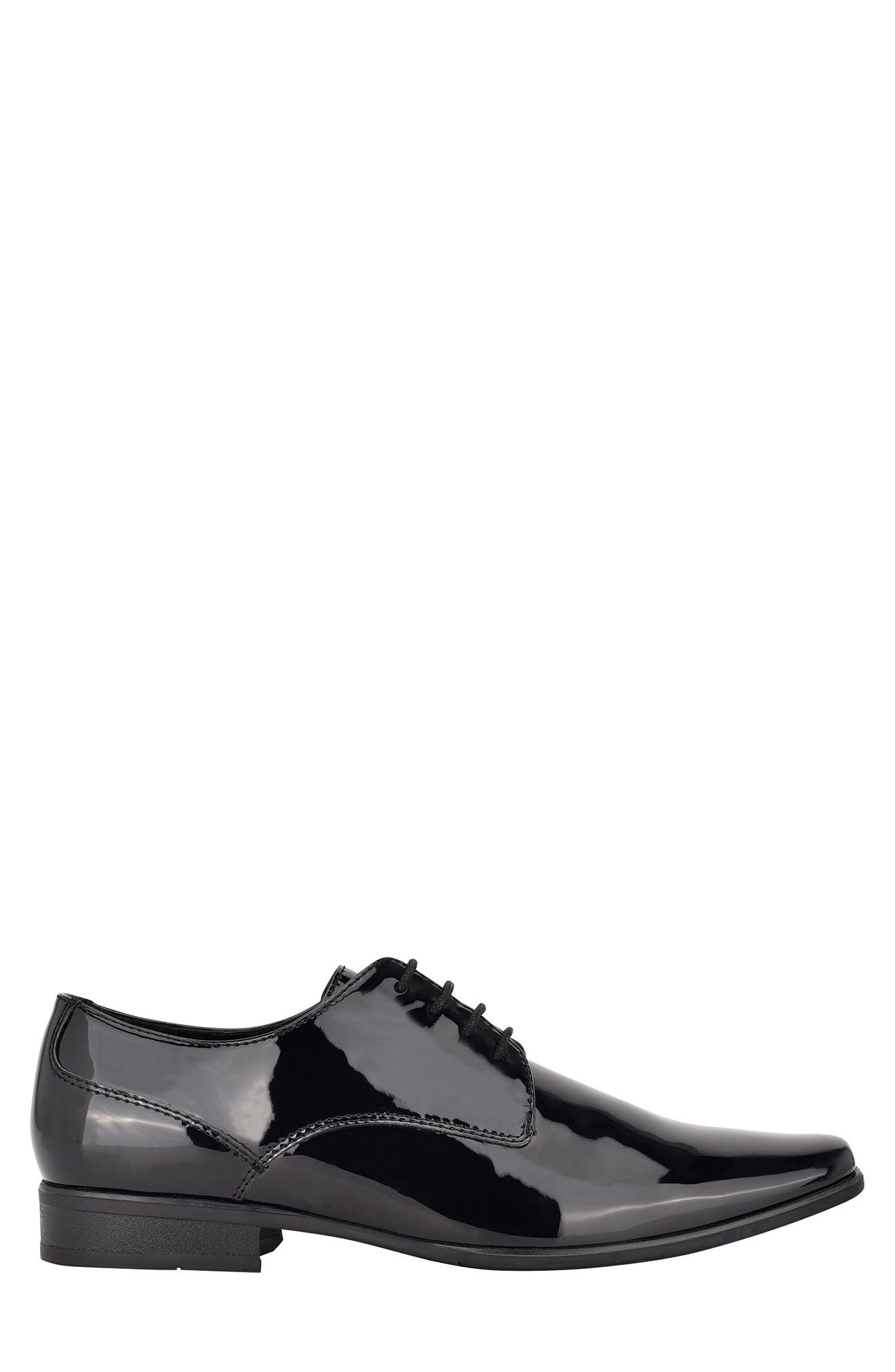 Calvin Klein Brodie Patent Plain Toe Derby, Alternate, color, Black Patent