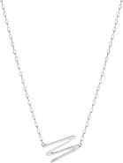 Alex and Ani Silver Elongated Initial Pendant Necklace