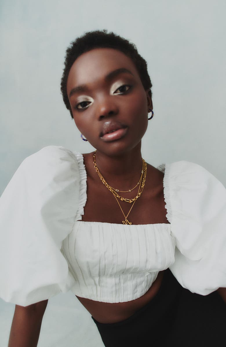 Missoma Cubic Zirconia Station Chain Necklace, Alternate, color, Gold