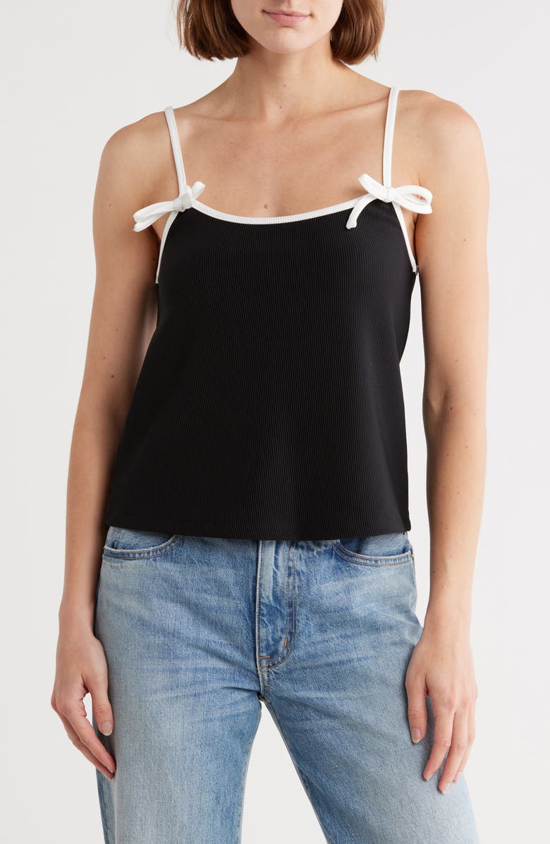 Vigoss Two-Tone Box Strap Camisole, Main, color, Black/ White