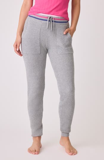 Pj Salvage Sweater Weather Banded Bottom Pants In Heather Grey In Gray