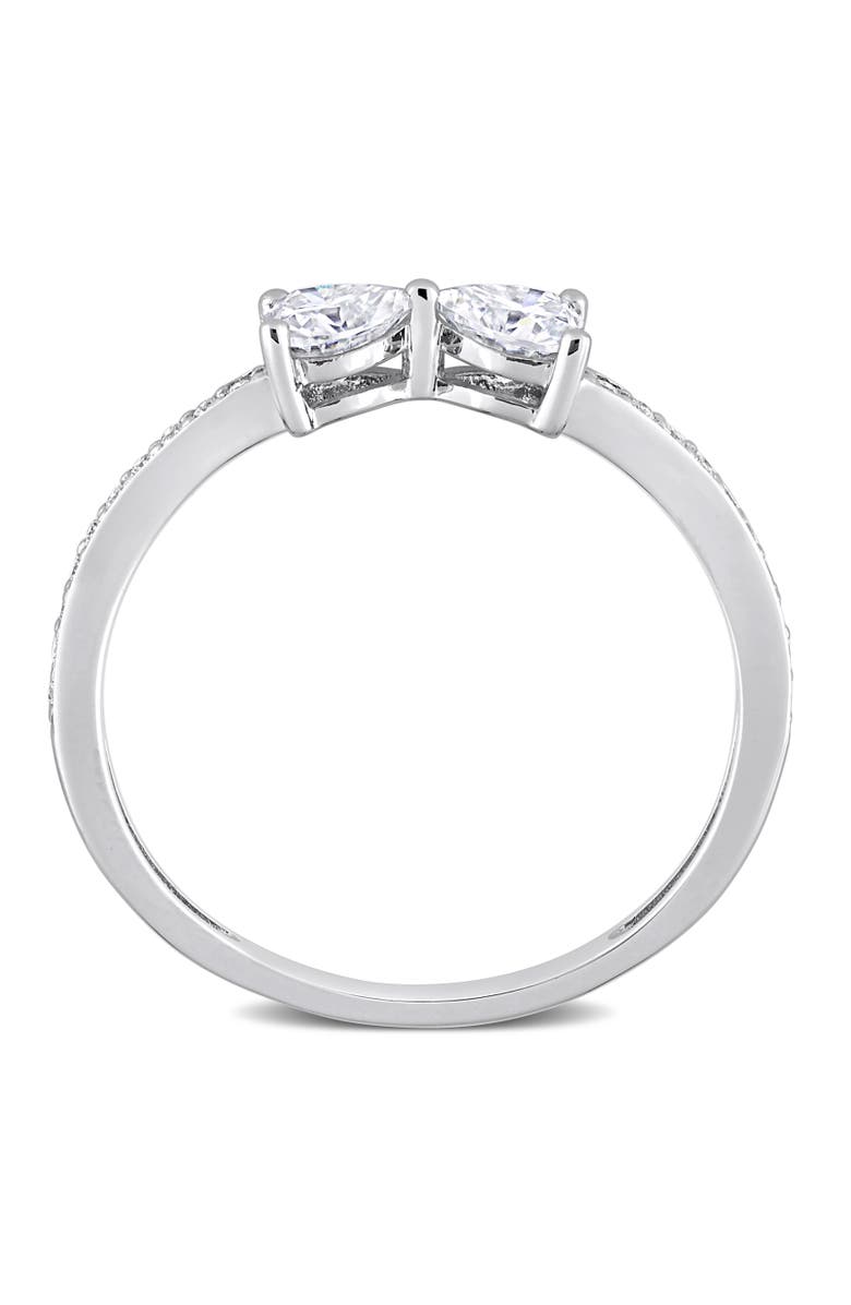 Julianna B. Moissanite Duo Heart Ring, Alternate, color, Sterling Silver