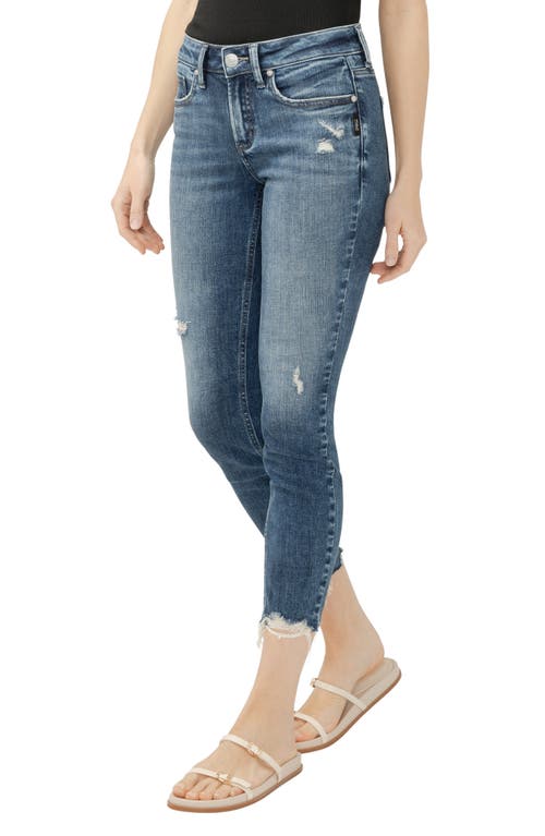 Shop Silver Jeans Co. Suki Curvy Mid Rise Ankle Skinny Jeans In Indigo