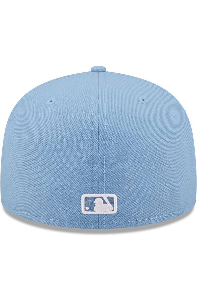 New Era Men's New Era Sky Blue Los Angeles Dodgers Logo White 59FIFTY Fitted Hat, Alternate, color, 