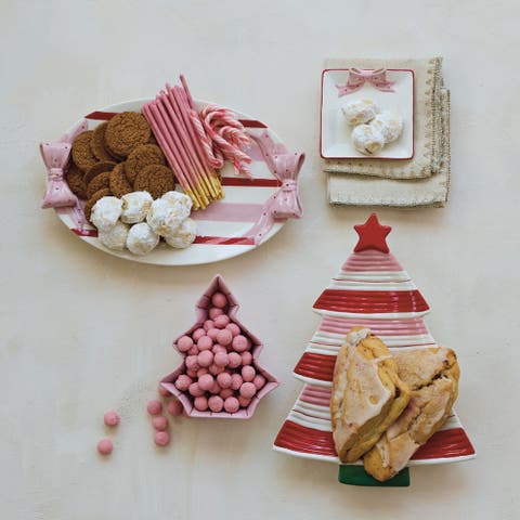 Artisan-Striped Dolomite Tree Plate