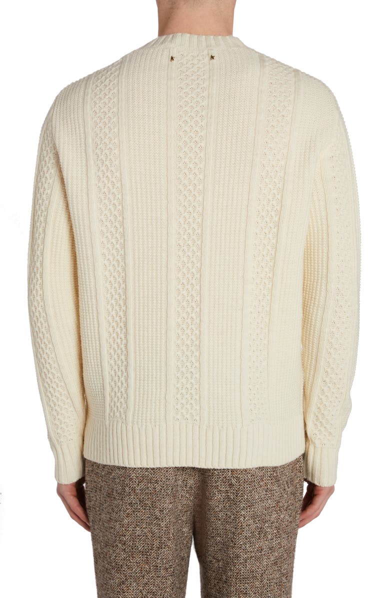 Golden Goose Journey Embroidered Wool Sweater, Alternate, color, 